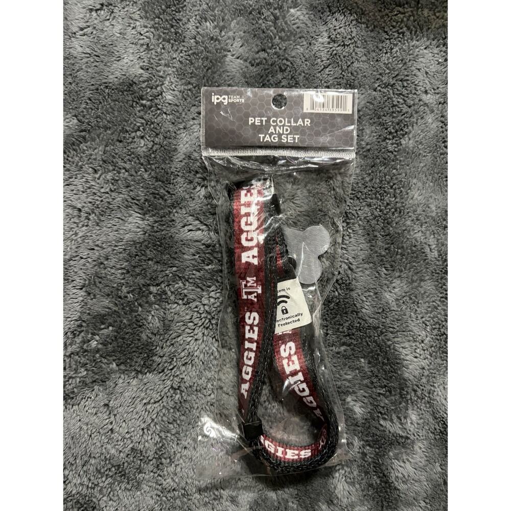 Texas A&M Aggies Dog Collar & Tag Set Adjustable 11.5–19” NCAA Pet – New